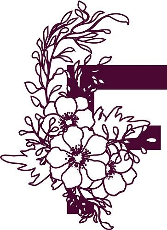 Floral Alphabet Letter F