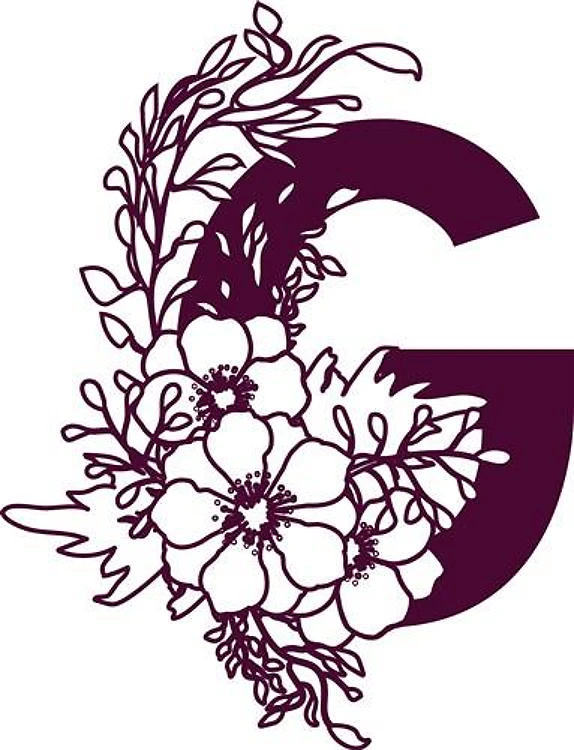 Floral Alphabet Letter G
