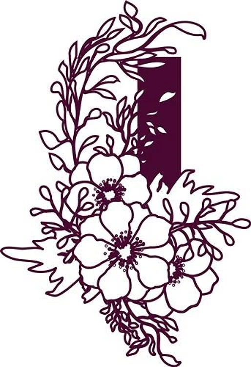 Floral Alphabet Letter I