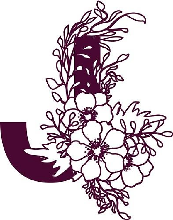 Floral Alphabet Letter J