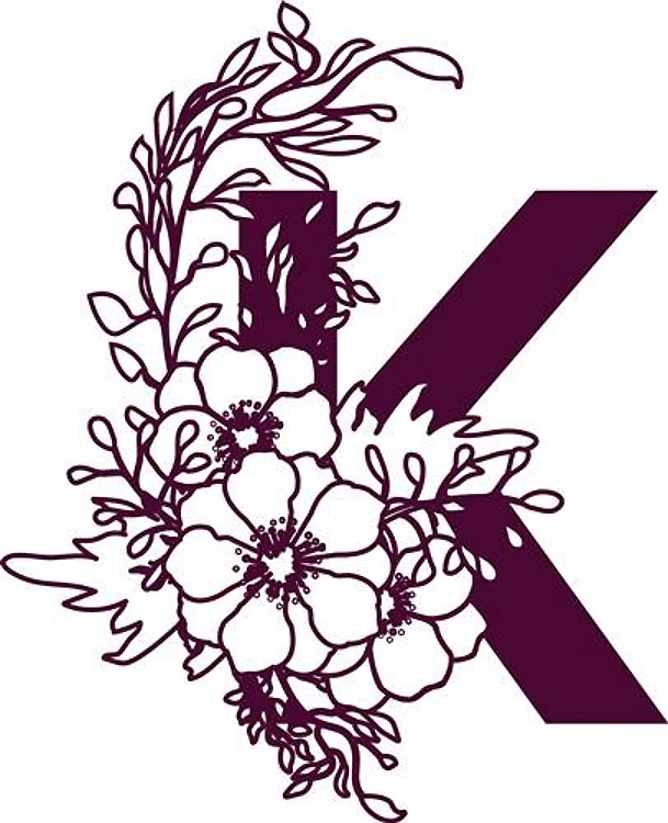Floral Alphabet Letter K