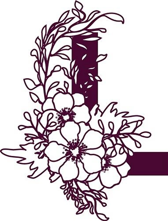 Floral Alphabet Letter L