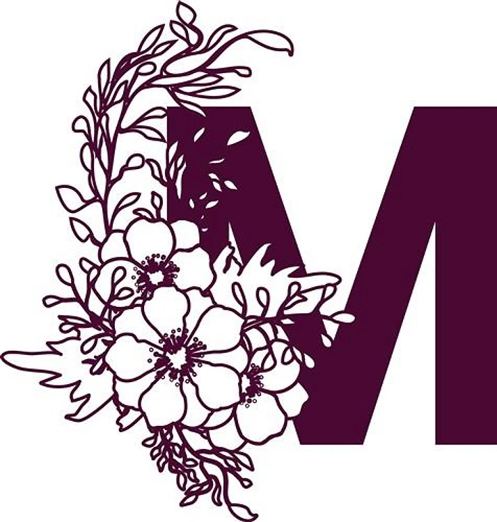 Floral Alphabet Letter M