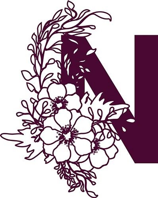 Floral Alphabet Letter N