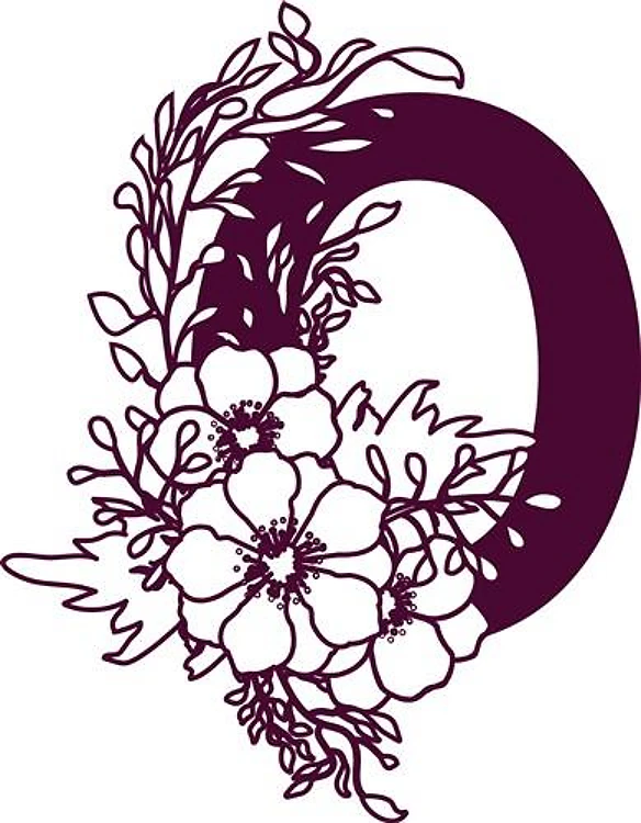 Floral Alphabet Letter O