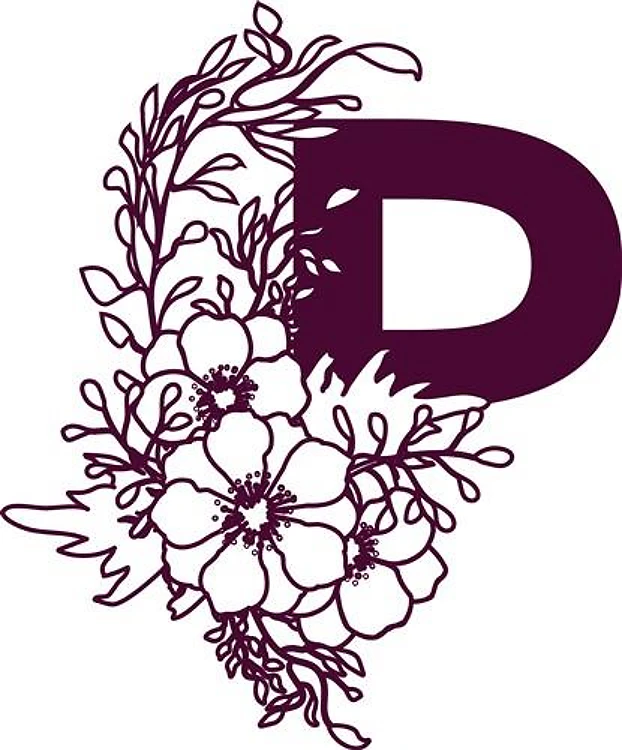 Floral Alphabet Letter P