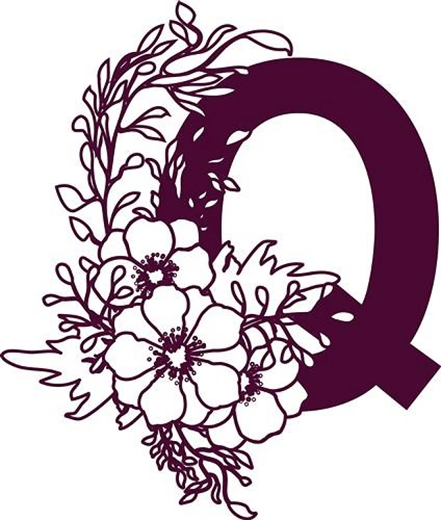 Floral Alphabet Letter Q
