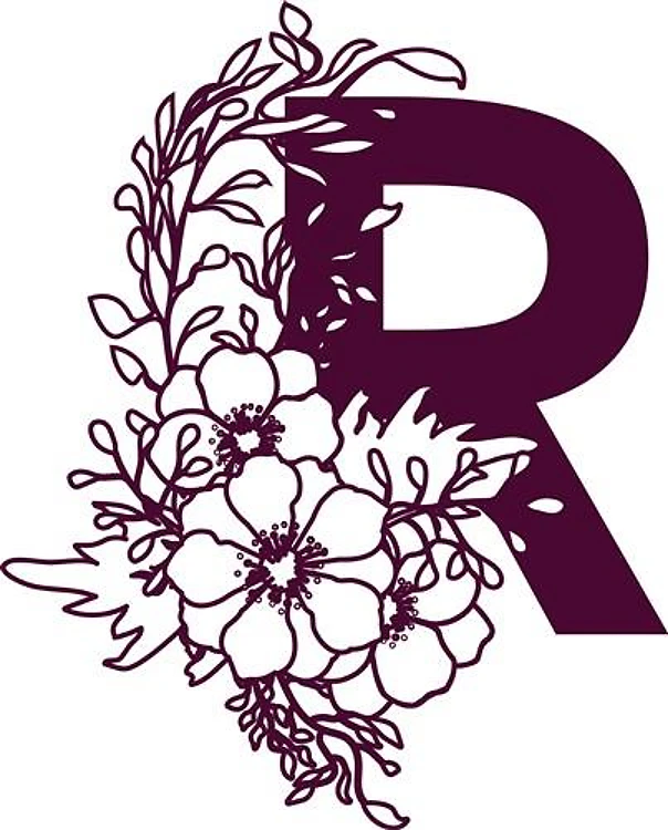 Floral Alphabet Letter R