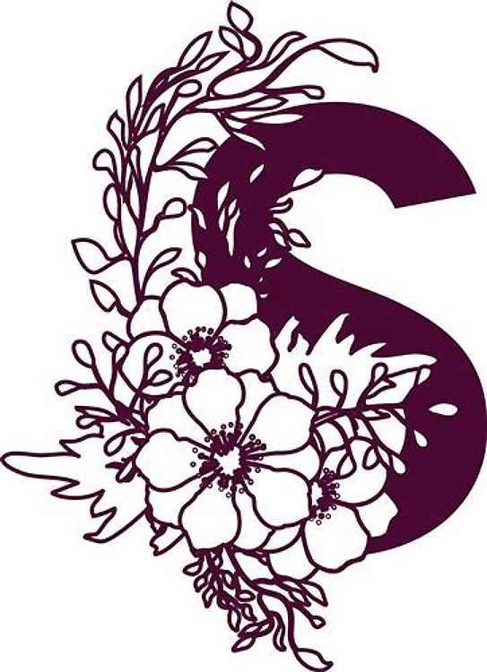 Floral Alphabet Letter S