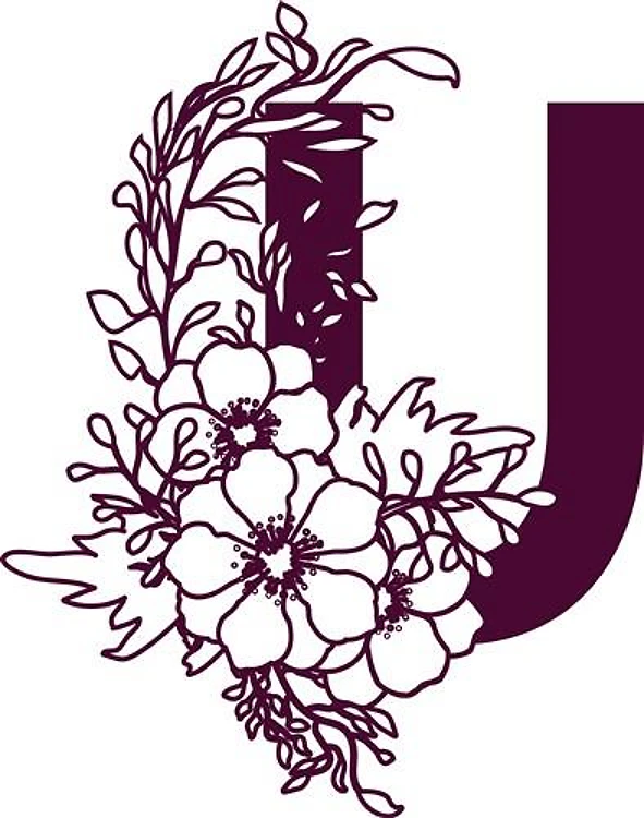 Floral Alphabet Letter U