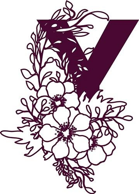 Floral Alphabet Letter Y