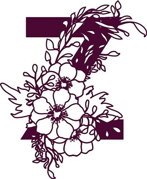 Floral Alphabet Letter Z