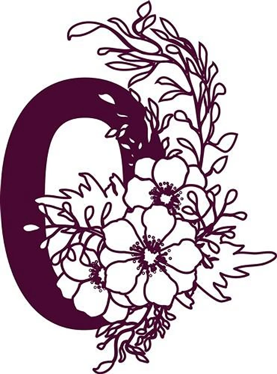 Floral Alphabet Number 0