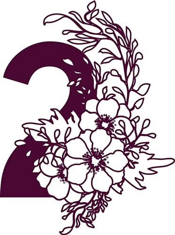 Floral Alphabet Number 2