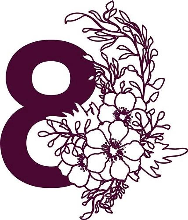 Floral Alphabet Number 8