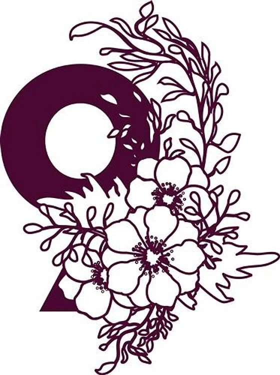 Floral Alphabet Number 9