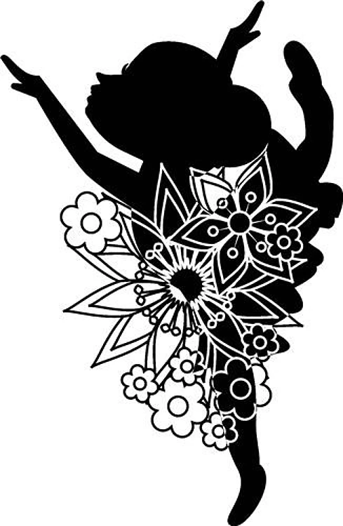 Floral Ballerina Silhouette