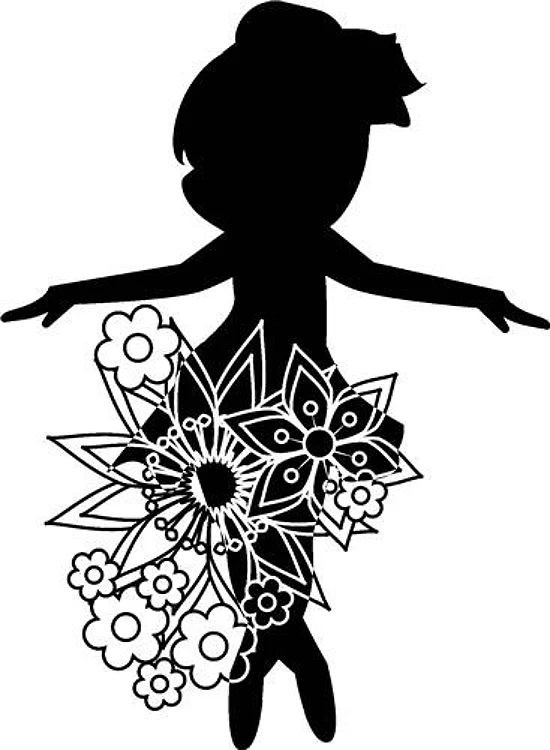 Floral Silhouette Ballerina