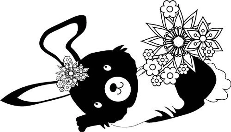 Adorable Floral Easter Bunny
