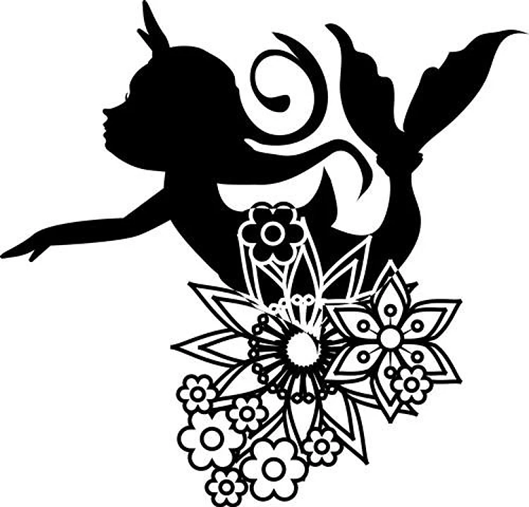 Mermaid & Floral Silhouette
