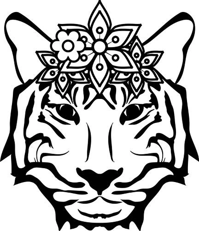 Floral Tiger Head