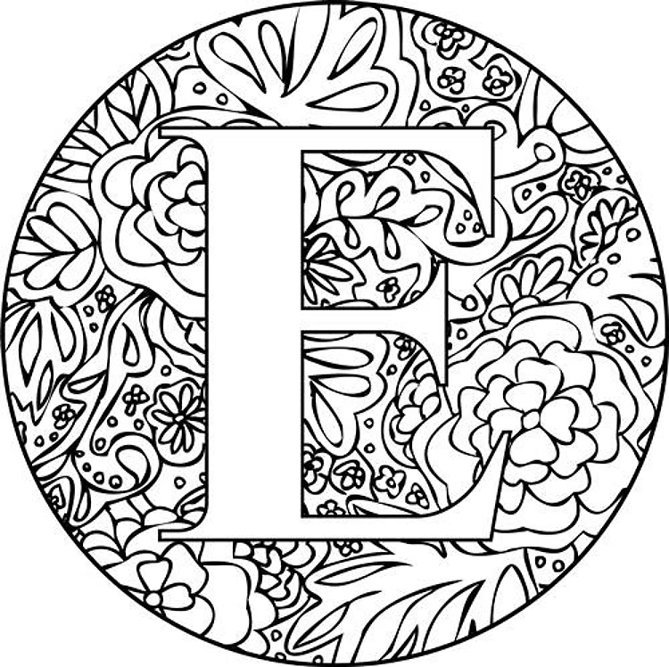 Mandala Monogram Letter E