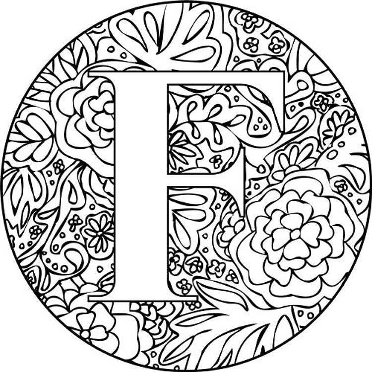 Mandala Monogram Letter F