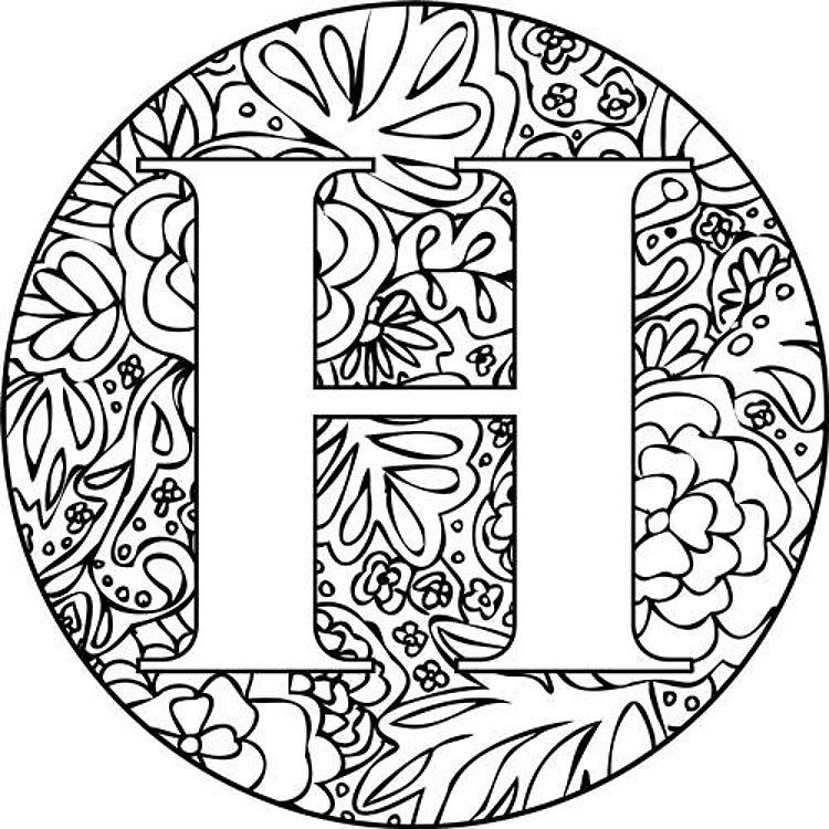 Mandala Monogram Letter H