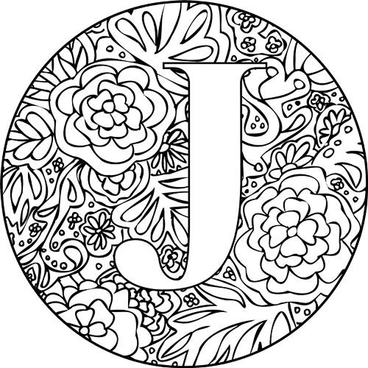Mandala Monogram Letter J
