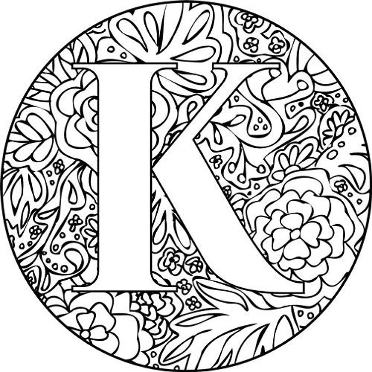 Mandala Monogram Letter K