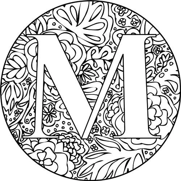 Mandala Monogram Letter M