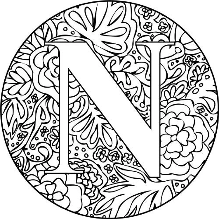 Mandala Monogram Letter N