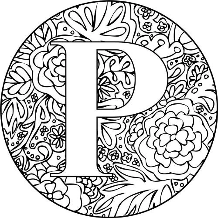 Mandala Monogram Letter P