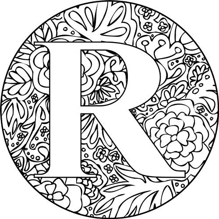 Mandala Monogram Letter R