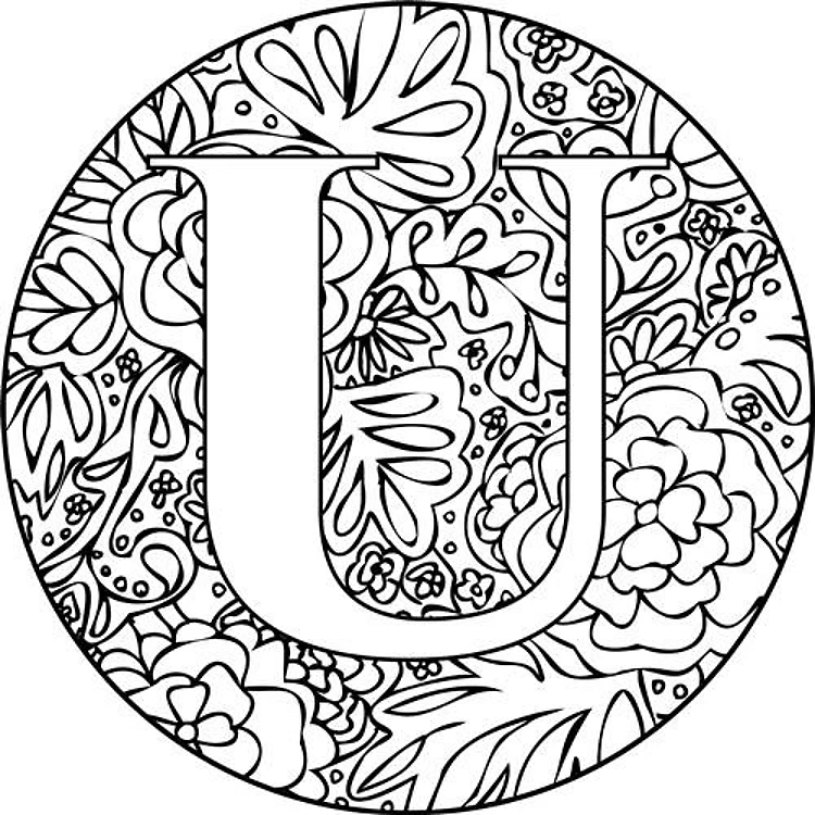Mandala Monogram Letter U
