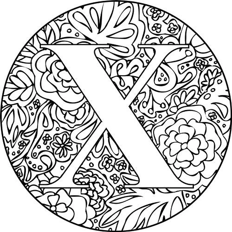 Mandala Monogram Letter X