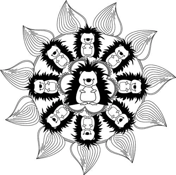Mandala Sunflower & Hedgehog