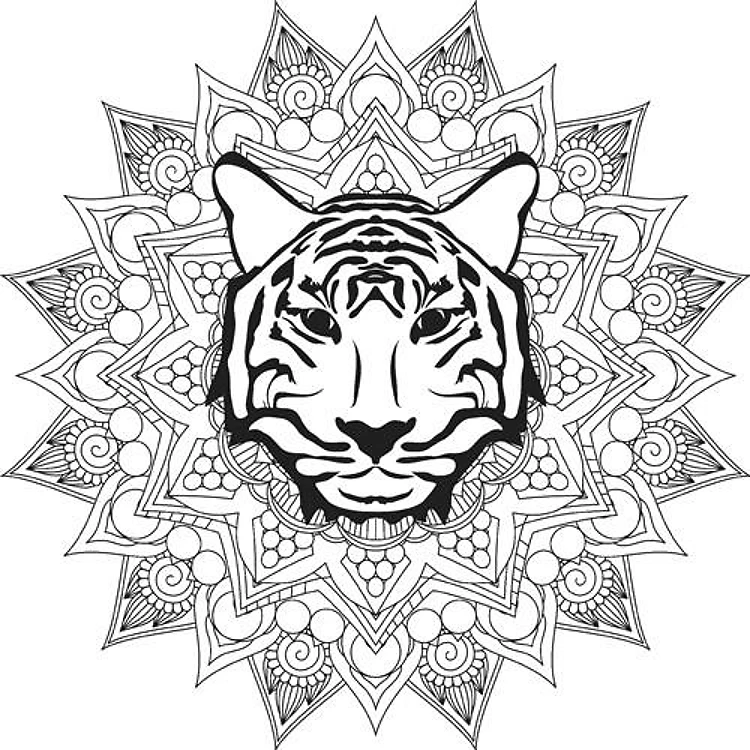 Mandala With Tiger Head