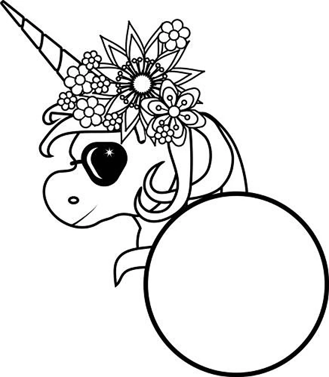 Monogram Floral Unicorn