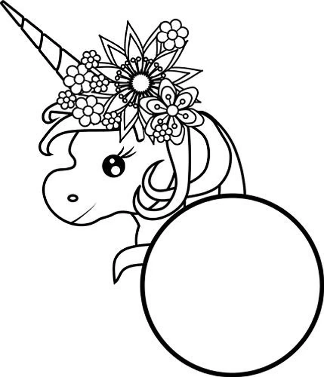 Monogram Floral Unicorn