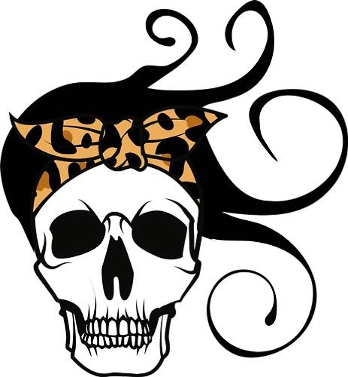 Bandana Skull & Flying Hair