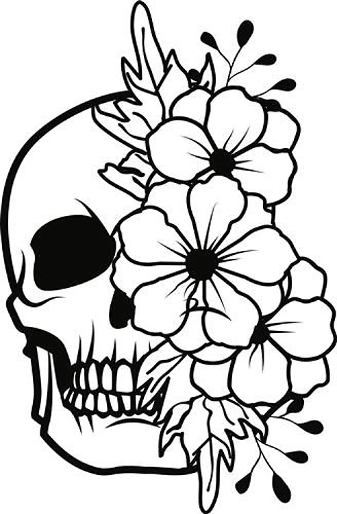 Skull With Flowers