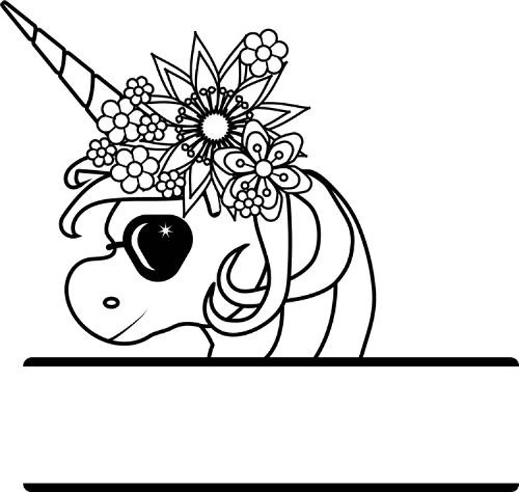 Name Drop Floral Unicorn