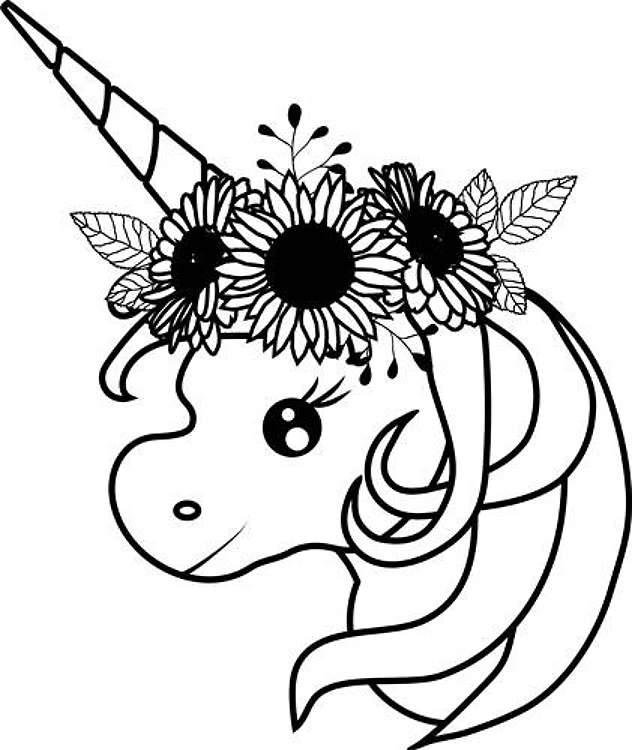 Floral Kawaii Unicorn