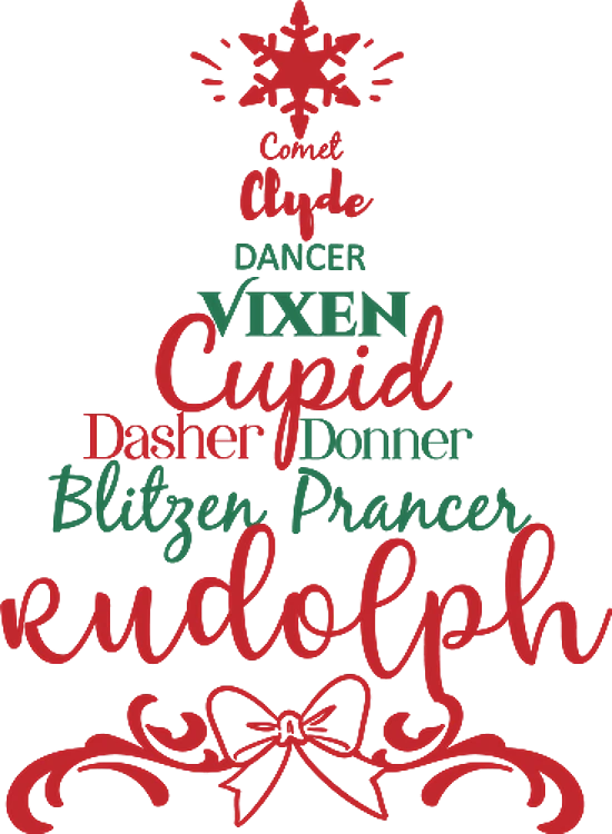 Decorative Reindeer Names Tree