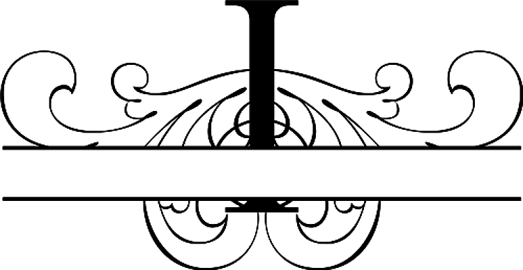 Monogram I Flourish Split