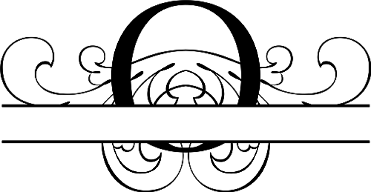Monogram O Flourish Split