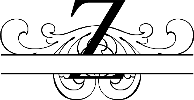 Monogram Z Flourish Split