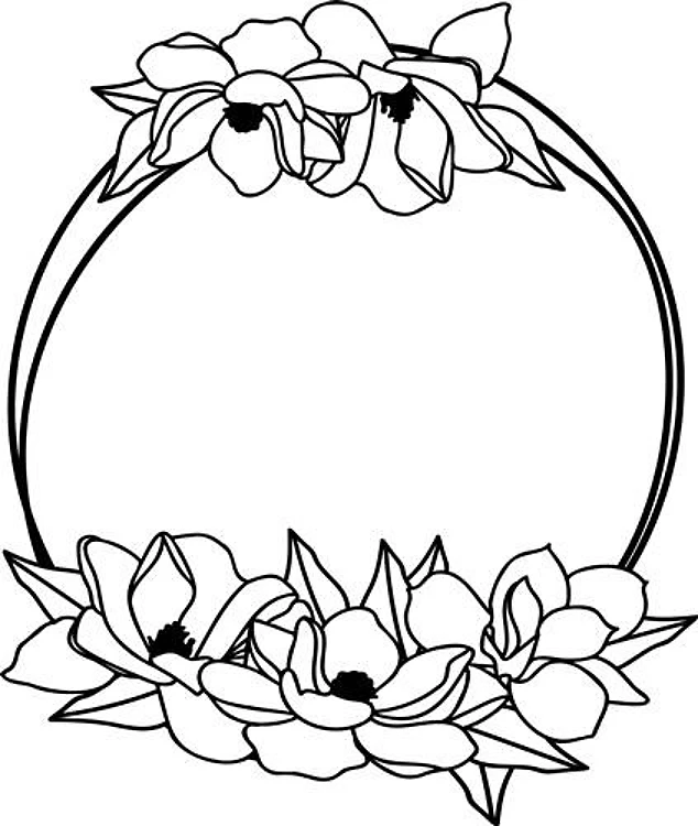 Floral Circle Frame