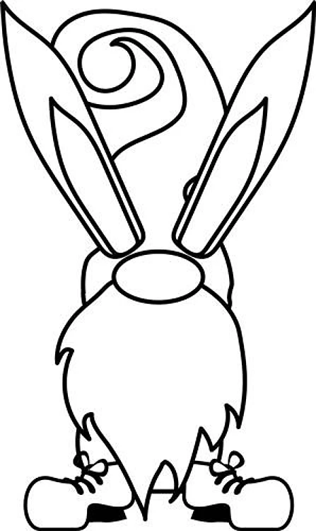Bunny Gnome Outline